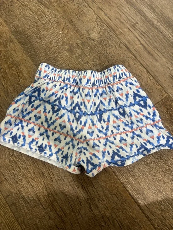 OshKosh B'gosh White Shorts with Blue & Coral Ikat Print - Picture 2 of 5